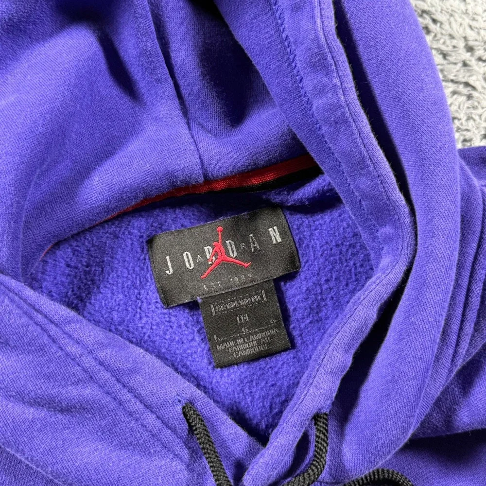 Jordan Hoodie Men Large Purple Jumpman Air Fleece Pullover Sweatshirt Embroidere